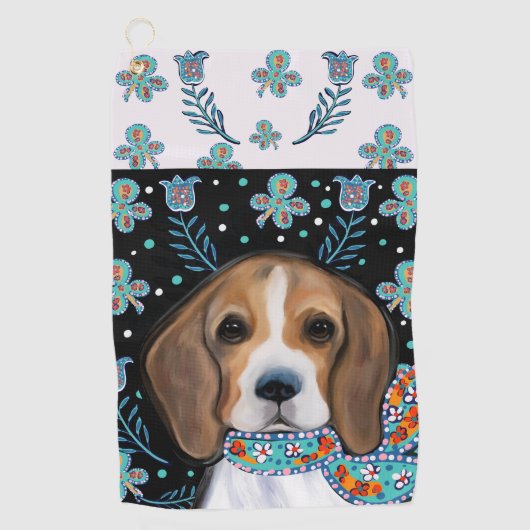 Beagle Golfhanddoek (Voorkant)