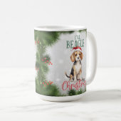 Beagle Grappige Hond Grappige Kerst Koffiemok (Voorkant rechts)