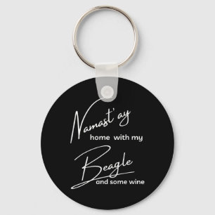 Beagle - Grappige Nama'stay Voor Yoga- en Hondenli Sleutelhanger
