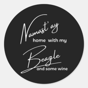 Beagle - Grappige Nama'stay Voor Yoga En Hondenlie Ronde Sticker