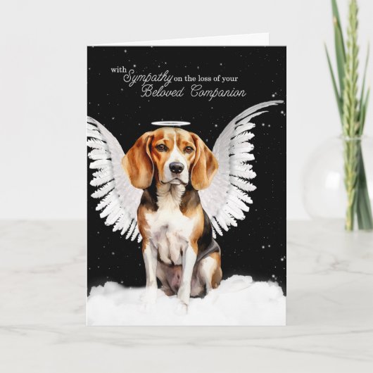 Beagle Guardian Angel Dog Pet Sympathie Kaart (Voorkant)