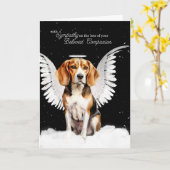 Beagle Guardian Angel Dog Pet Sympathie Kaart (Gele Bloem)