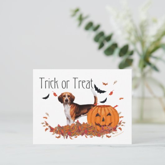 Beagle Halloween Briefkaart (Staand voorkant)