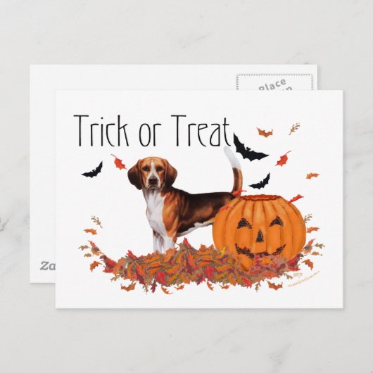 Beagle Halloween Briefkaart (Voorkant / Achterkant)