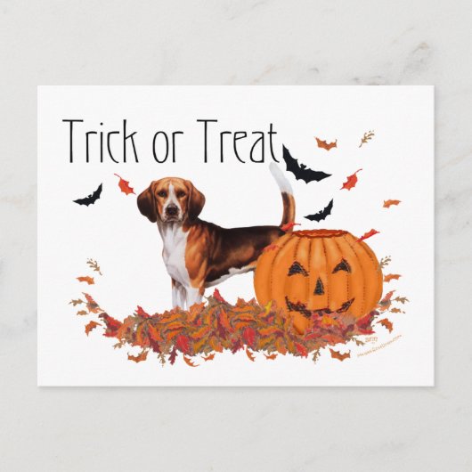 Beagle Halloween Briefkaart (Voorkant)
