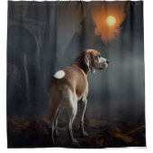 Beagle Halloween eng Douchegordijn (Voorkant)