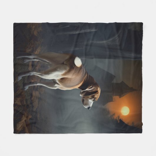 Beagle Halloween eng Fleece Deken (Voorkant (Horizontaal))