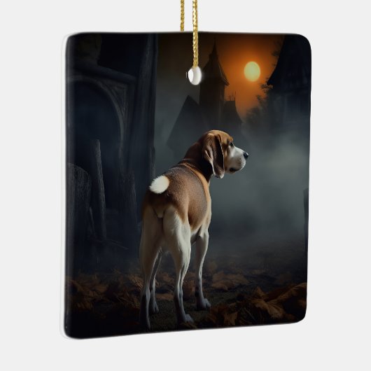 Beagle Halloween eng Keramisch Ornament (Rechts)