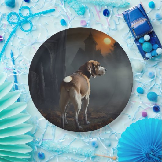 Beagle Halloween eng Papieren Bordje (Feest)