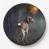 Beagle Halloween eng Papieren Bordje (Voorkant)