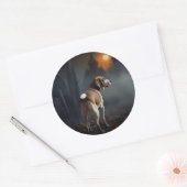 Beagle Halloween eng Ronde Sticker (Envelop)