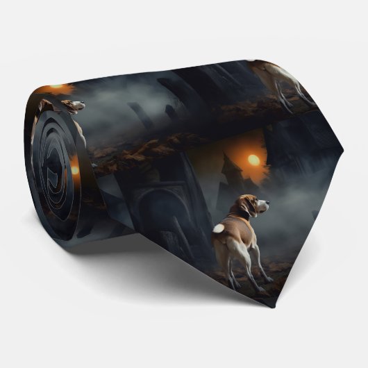 Beagle Halloween eng Stropdas (Opgerold)