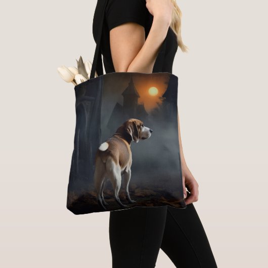 Beagle Halloween eng Tote Bag (Dichtbij)