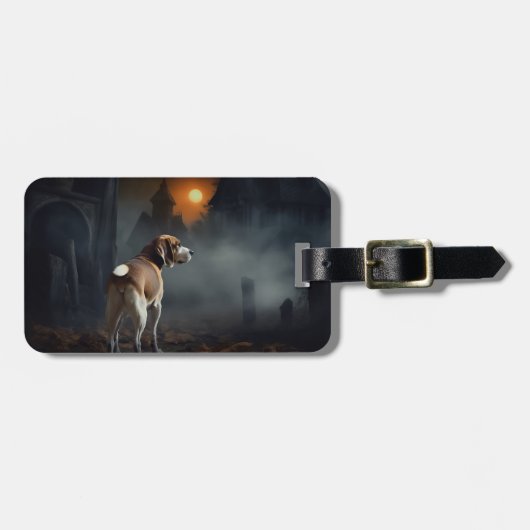 Beagle Halloween Griezelen Bagagelabel (Voorkant horizontaal)