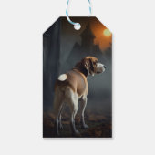 Beagle Halloween Griezelen Cadeaulabel (Achterkant)