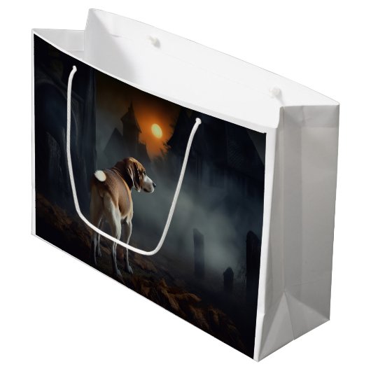 Beagle Halloween Griezelen Groot Cadeauzakje (Voorkant Gekanteld)