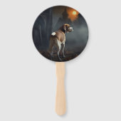 Beagle Halloween Griezelen Handwaaier (Voorkant)