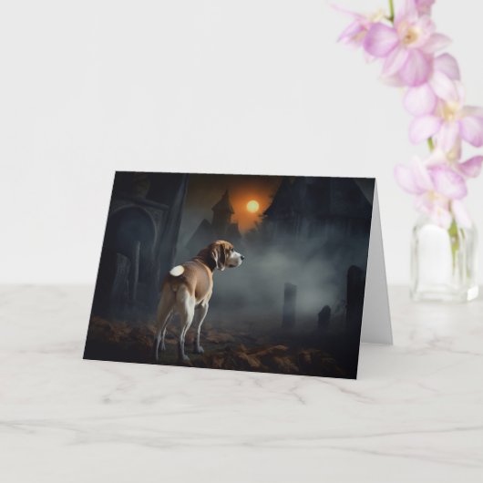 Beagle Halloween Griezelen Kaart (Orchidee)