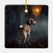 Beagle Halloween Griezelen Keramisch Ornament (Achterkant)