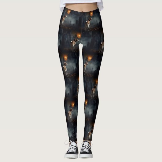 Beagle Halloween Griezelen Leggings (Voorkant)