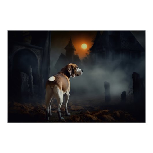 Beagle Halloween Griezelen Perfect Poster (Voorkant)