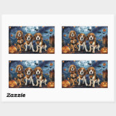 Beagle Halloween Griezelen Rechthoekige Sticker (Vel)