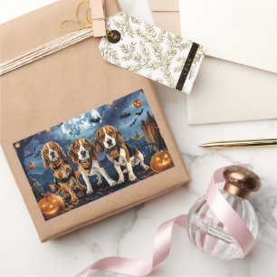 Beagle Halloween Griezelen Rechthoekige Sticker
