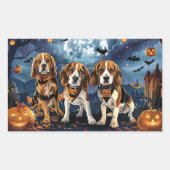 Beagle Halloween Griezelen Rechthoekige Sticker (Voorkant)