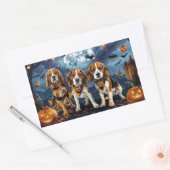 Beagle Halloween Griezelen Rechthoekige Sticker (Envelop)