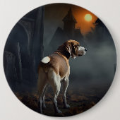 Beagle Halloween Griezelen Ronde Button 6,0 Cm (Voorkant)