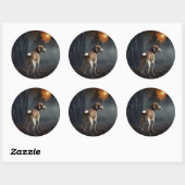 Beagle Halloween Griezelen Ronde Sticker (Vel)