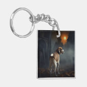 Beagle Halloween Griezelen Sleutelhanger (Voorkant Links)