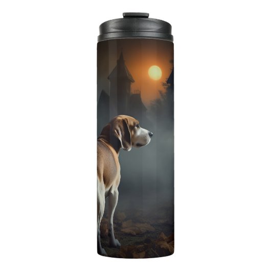 Beagle Halloween Griezelen Thermosbeker (Voorkant)