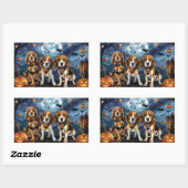 Beagle Halloween Griezelig Rechthoekige Sticker (Vel)