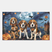 Beagle Halloween Griezelig Rechthoekige Sticker (Voorkant)
