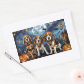 Beagle Halloween Griezelig Rechthoekige Sticker (Envelop)