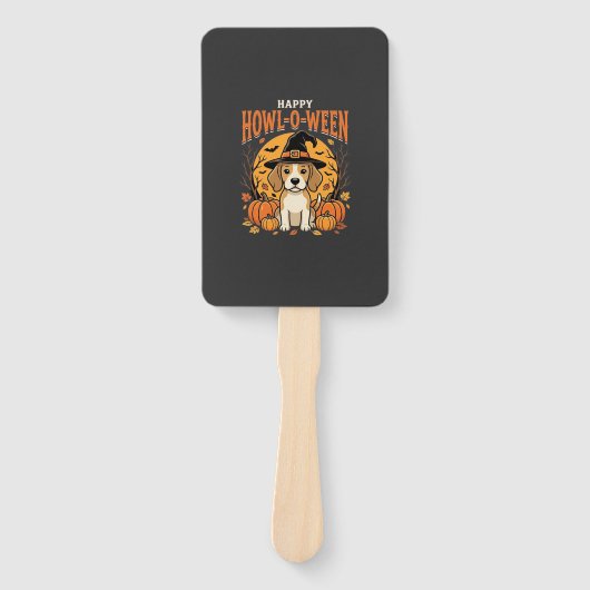 Beagle Halloween Howl-O-Ween Hond Pompoen Design_1 Handwaaier (Voorkant)
