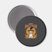 Beagle Halloween Howl-O-Ween Hond Pompoen Design_1 Magneet (Voorkant / Achterkant)