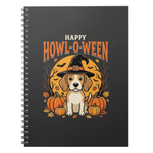 Beagle Halloween Howl-O-Ween Hond Pompoen Design_1 Notitieboek