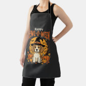 Beagle Halloween Howl-O-Ween Hond Pompoen Design_1 Schort (Insitu)