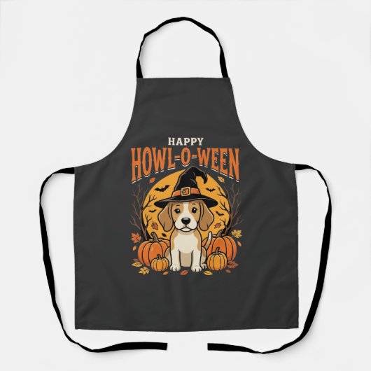 Beagle Halloween Howl-O-Ween Hond Pompoen Design_1 Schort (Voorkant)