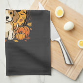 Beagle Halloween Howl-O-Ween Hond Pompoen Design_1 Theedoek (Quarter Fold)