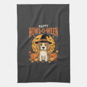 Beagle Halloween Howl-O-Ween Hond Pompoen Design_1 Theedoek (Verticaal)