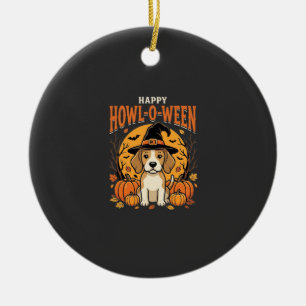 Beagle Halloween Howl-O-Ween Hond Pompoen Ontwerp_ Keramisch Ornament