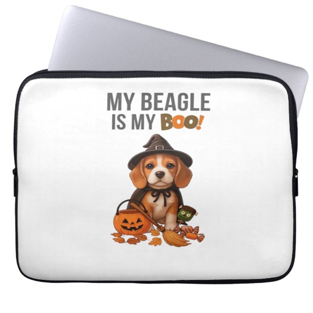 Beagle Halloween Kostuum Mijn Beagle is mijn Boo D Laptop Sleeve (Voorkant)