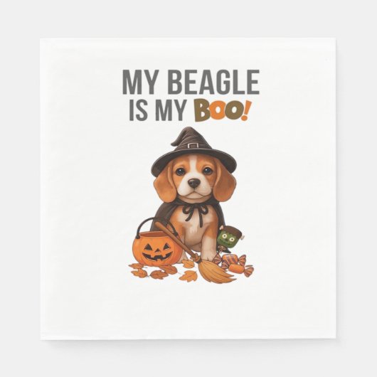 Beagle Halloween Kostuum Mijn Beagle is mijn Boo D Servet (Voorkant)