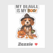Beagle Halloween Kostuum Mijn Beagle is mijn Boo D Sticker (Vel)
