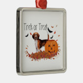 Beagle Halloween Metalen Ornament (Rechts)