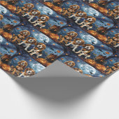 Beagle Halloween Spooky Cadeaupapier (Hoek)