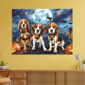 Beagle Halloween Spooky Canvas Afdruk (Insitu (Woonkamer))